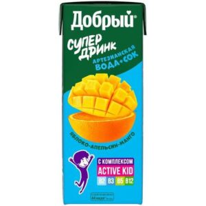 Добрый Напиток сокосодержащий из яблок, апельсинов и манго, обогащенный витаминным комплексом "Active kid" — купить оптом
